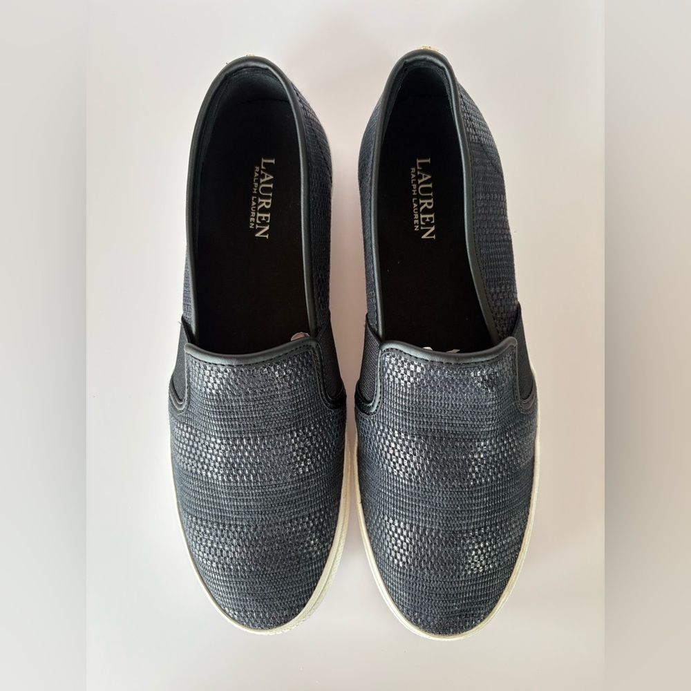 Lauren Ralph Lauren Women’s Jinny Slip on Sneakers-Navy Blue-Size: 10- Round Toe
